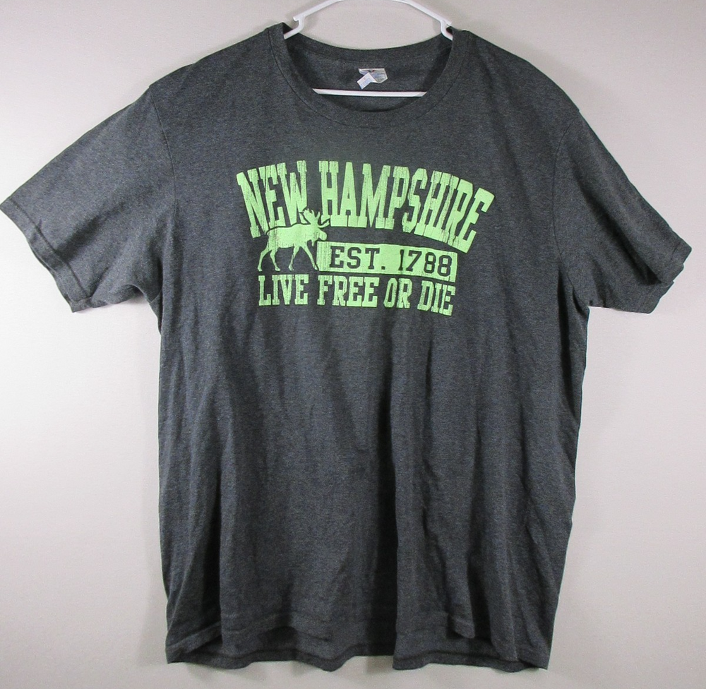 Yazbek Mens Crew Neck Poly-Cotton T-Shirt Casual Short Sleeve Size 2XL Gray