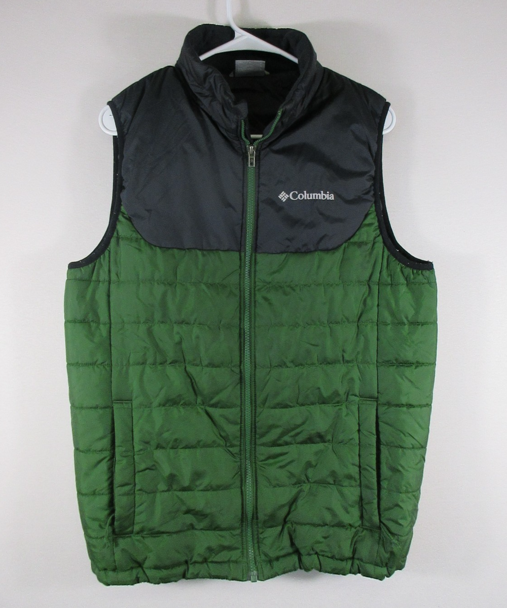 Columbia Mens Full Zip Larix Park Vest Jacket Sleeveless Pockets Size S Green