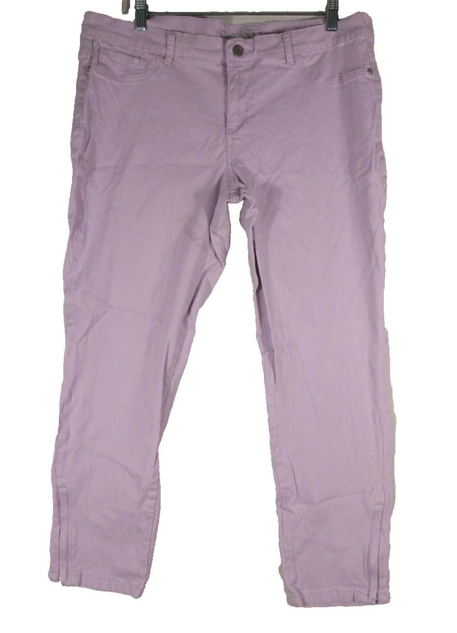 NY&C Womens Sits at Lower Waist Ankle Legging Jeans Skinny Leg Size 16 Purple