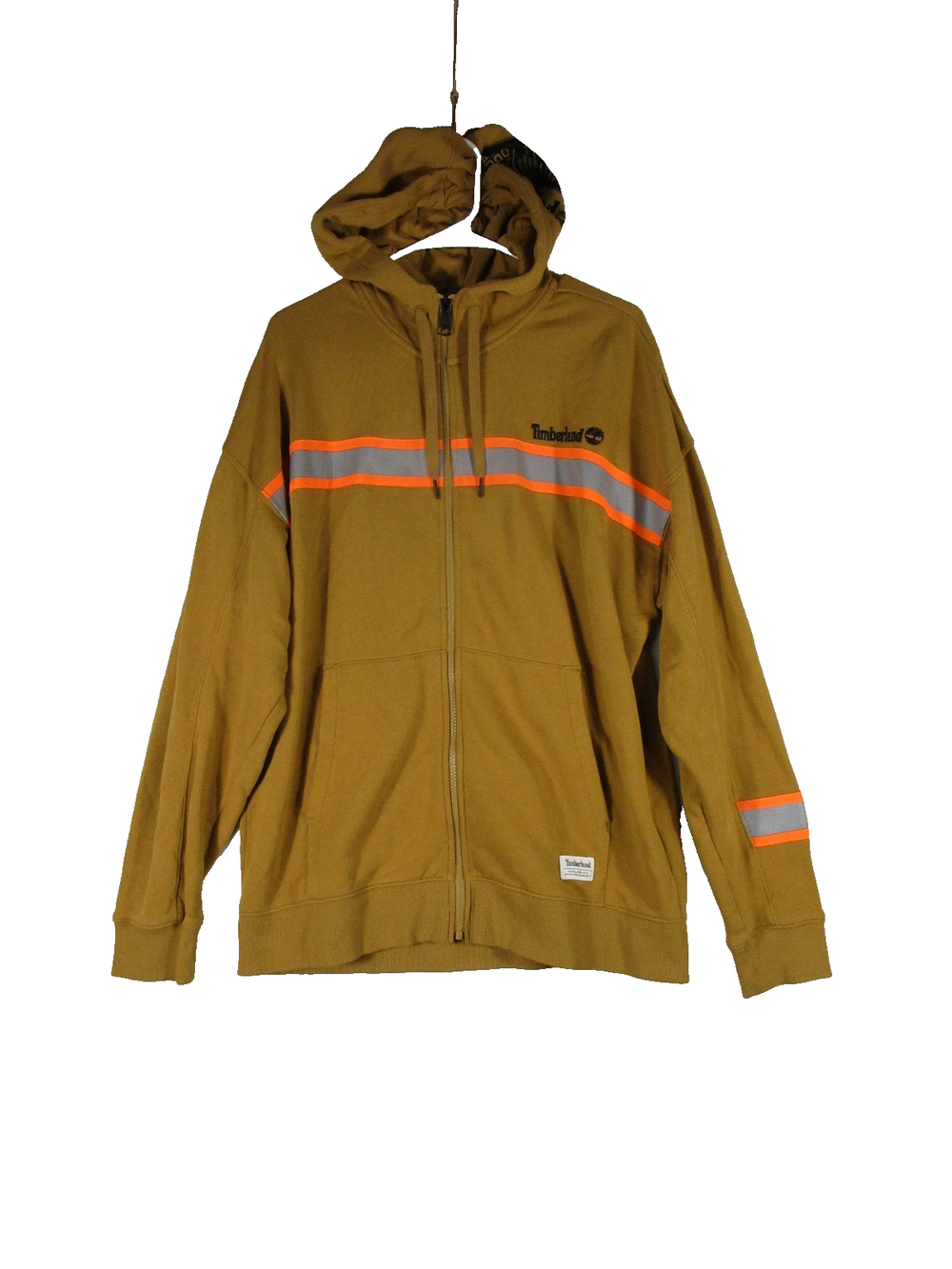 Timberland Mens Relaxed Fit Full Zip Hoodie Sweatshirt Size M Mustard Yellow