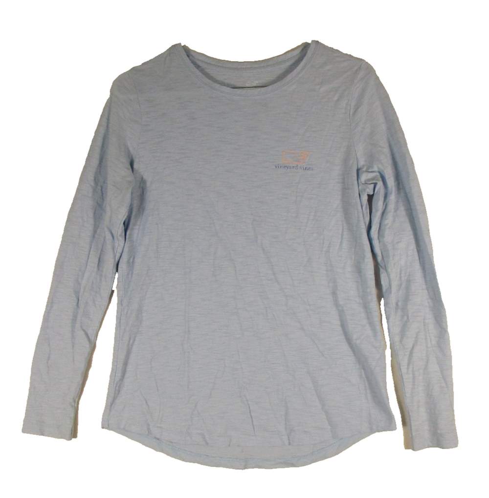 Vineyard Vines Womens Long Sleeve Shirt Top Crew Neck Size XS Light Blue
