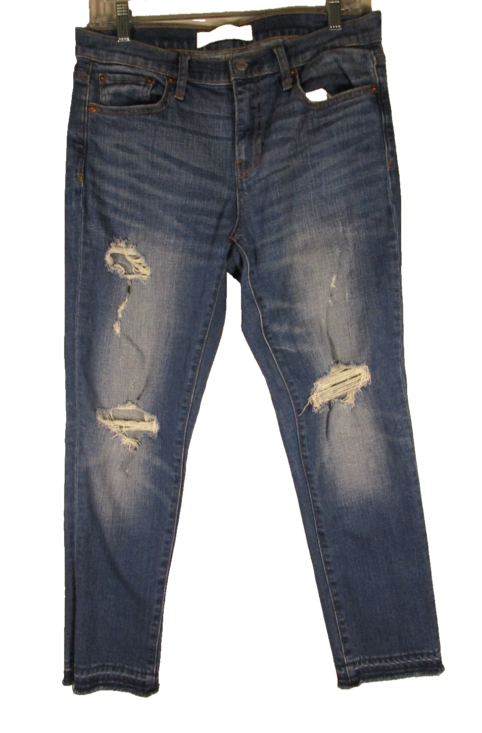 GAP 1969 Womens Best Girlfriend Jeans High Rise Distressed Straight Leg Size 28