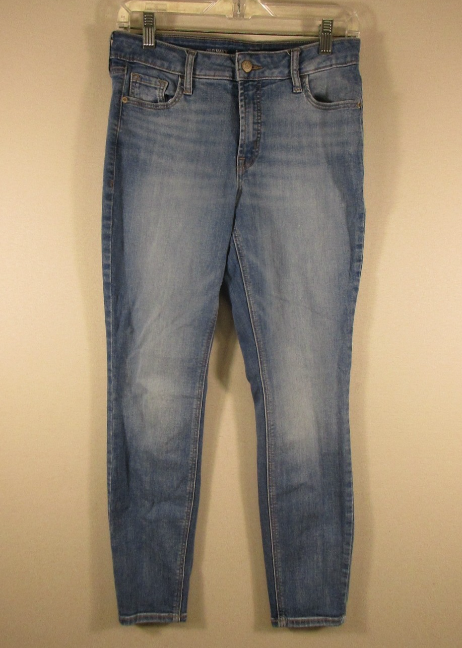 Old Navy Womens Rockstar Super Skinny Jeans Secret Smooth Pockets Size 6 Blue