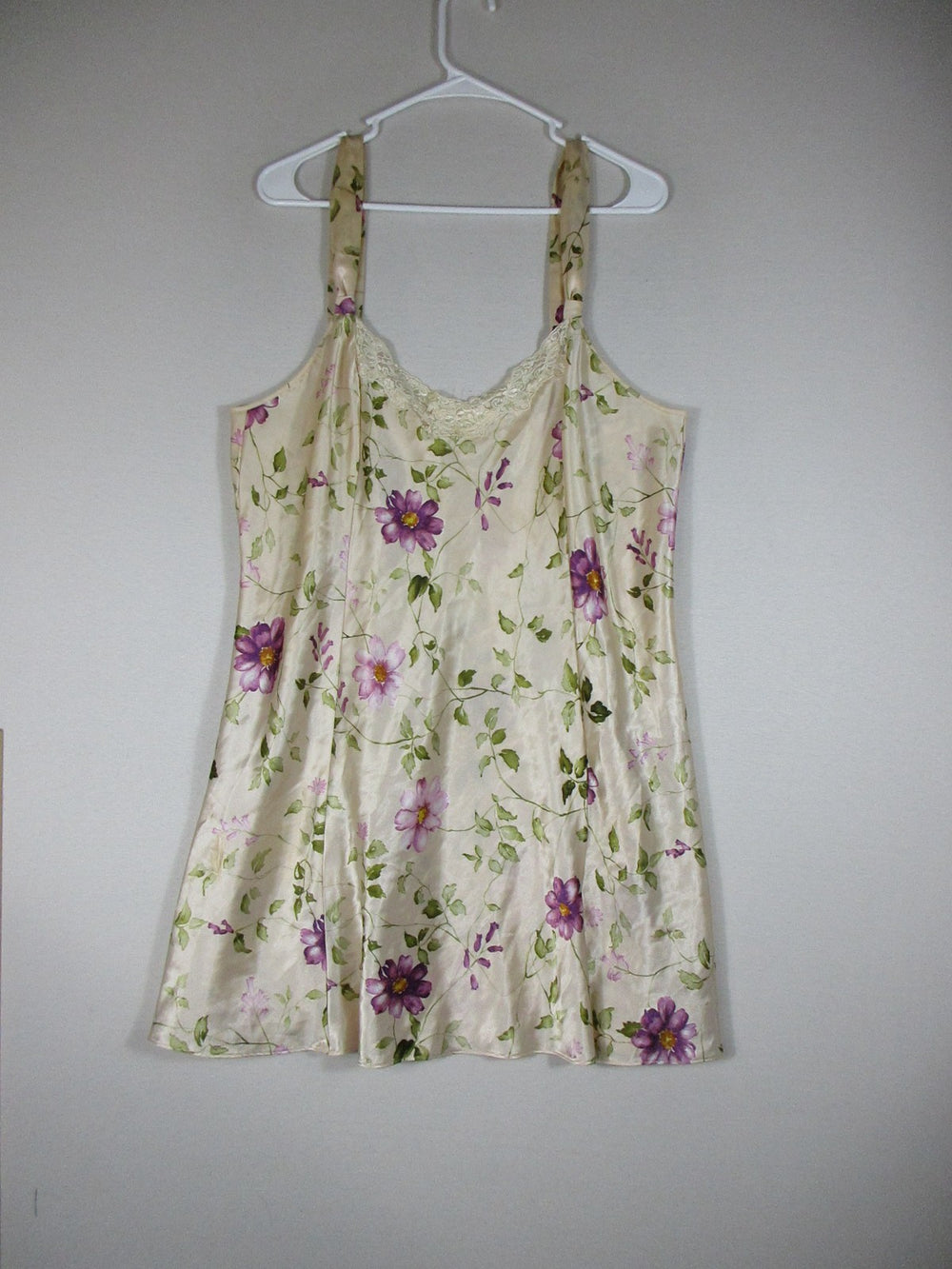 Inner Most Womens Slip Dress Floral Lace Trim Sleeveless Size 1X Ivory