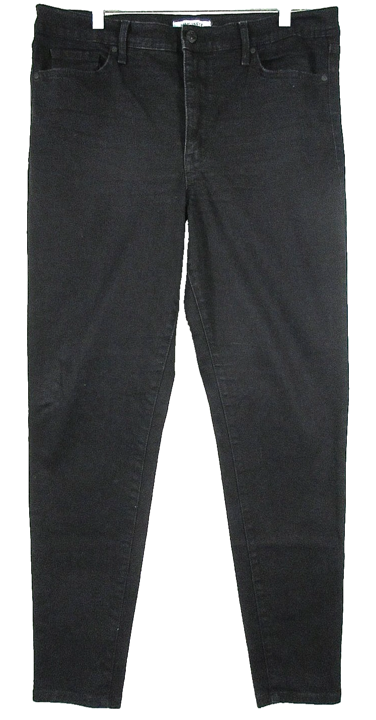 Nine West Womens Mid Rise Stretch Denim Jeans Skinny Leg Pockets Size 14 Black