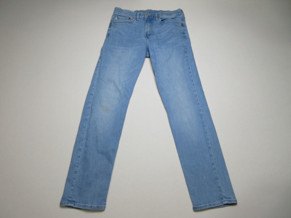 H&M Mens Mid Rise Single Button Jeans Straight Leg Pockets Size 32/30 Blue