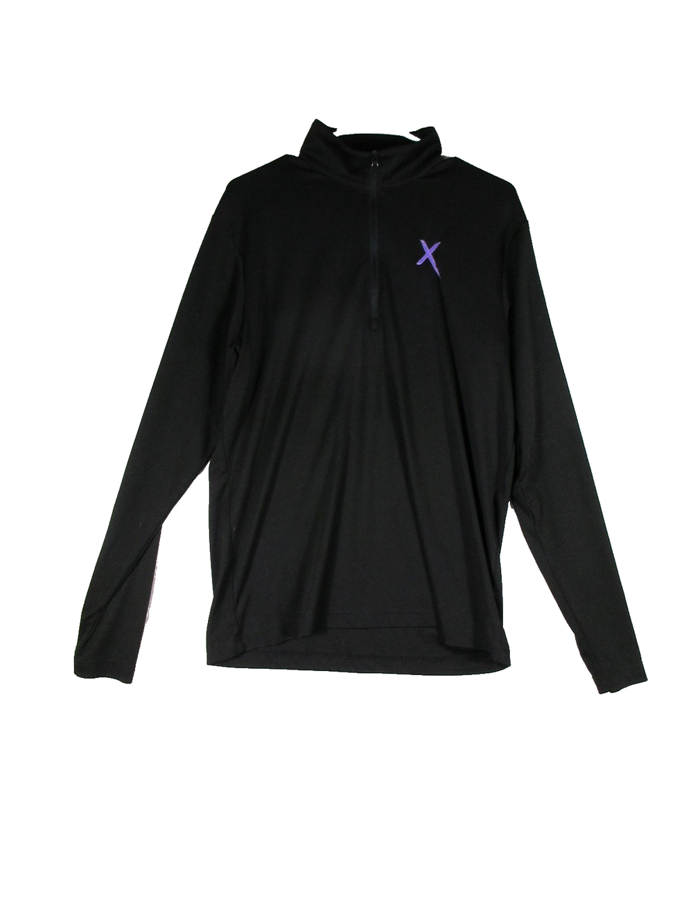 Sport-Tek Mens Front Zip Pullover Sweatshirt Long Sleeve Mock Neck Size M Black