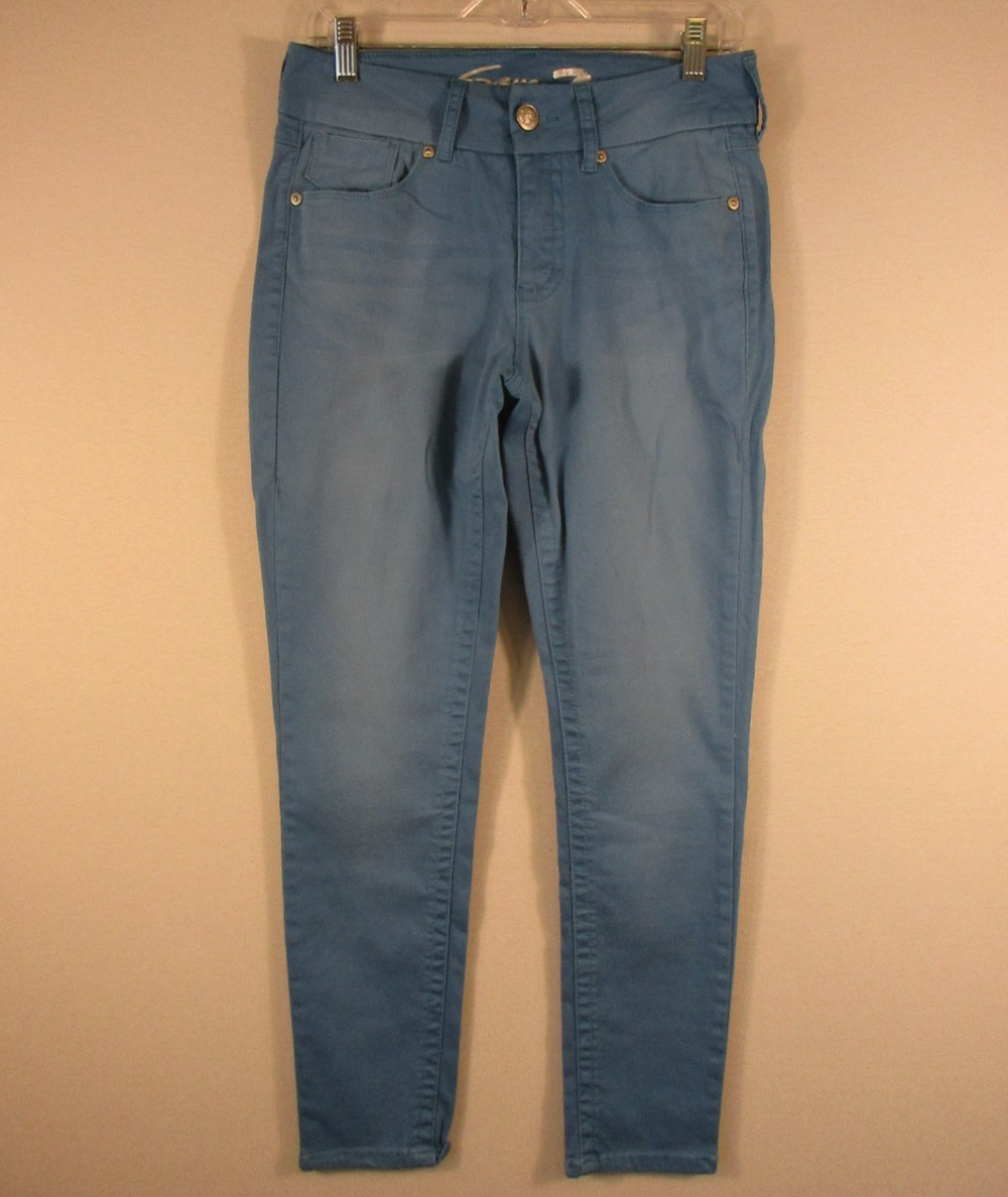 Seven7 Womens High Waist Skinny Jeans Stretch Denim Button Fly Size 8 Blue