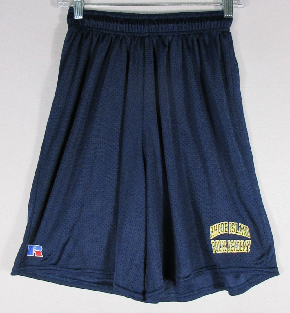 Russel Mens Athletic Police Shorts Mesh Knit Wide Leg Elastic Waist Size S Blue