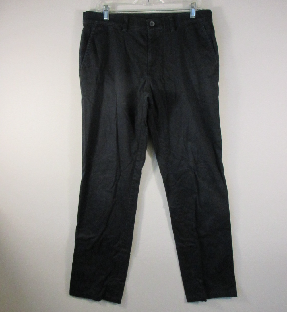Haggar Mens Slim City Chino Pants Straight Leg Pockets Size 34X32 Black