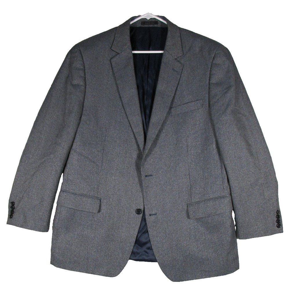 Michael Kors Mens Two Button Blazer Jacket Long Sleeve V-Neck Size 46L Gray