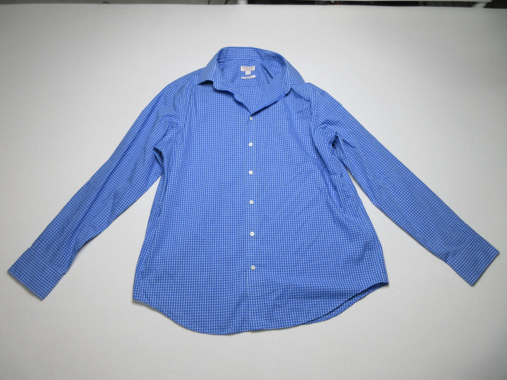 Merona Mens Check Button-Up Mens Dress Shirt Long Sleeve Collared Size XL Blue