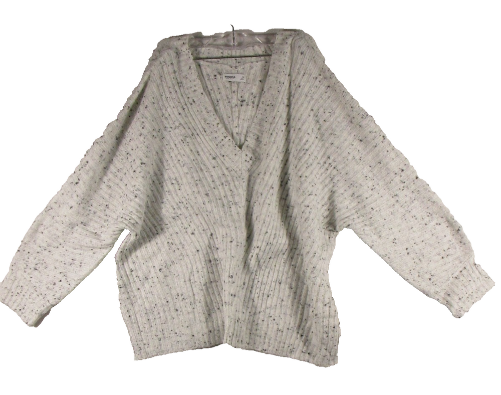 Sonoma Goods For Life Womens Pullover Chunky Knit V-Neck Sweater Size 0X White