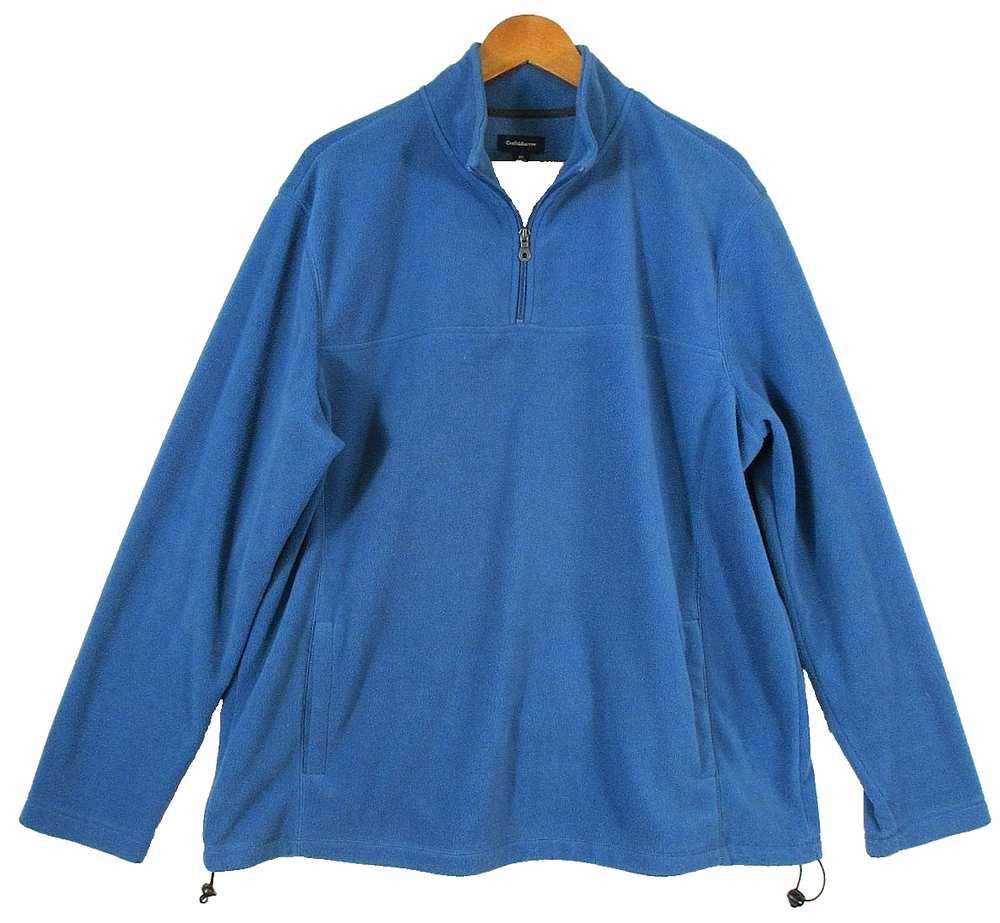 Croft & Barrow Mens Zip-Up Fleece Jacket Long Sleeve Pockets Size XL Blue