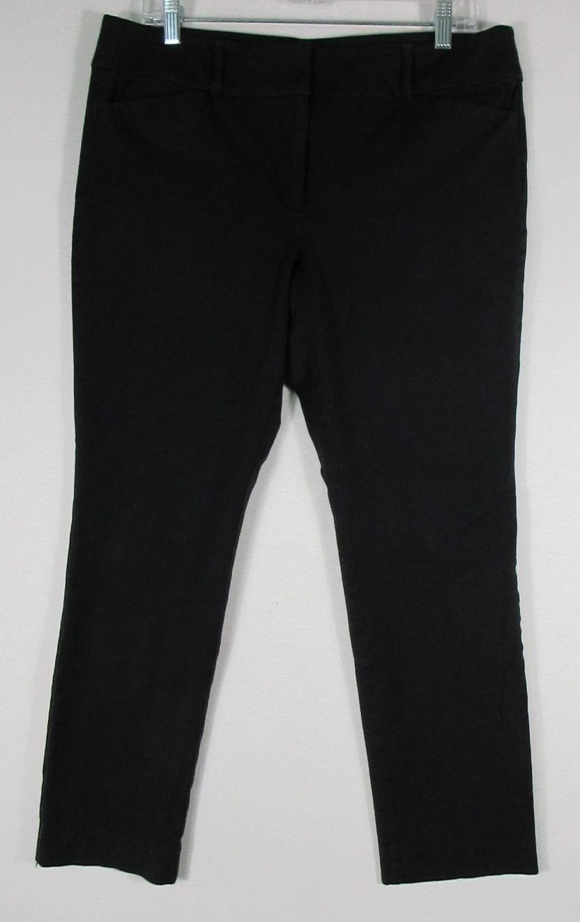 Loft Womens Skinny Ankle Pants High Rise Beltloops Pockets Size 12 Black