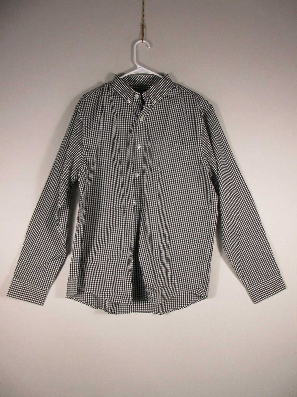 Port Authority Mens Button-Up Pleated Shirt Long Sleeve Collared Size M Multi
