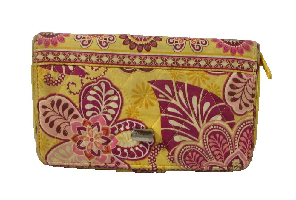 Vera Bradley Bali Gold & Pink Quilted Wallet Limited Made Design