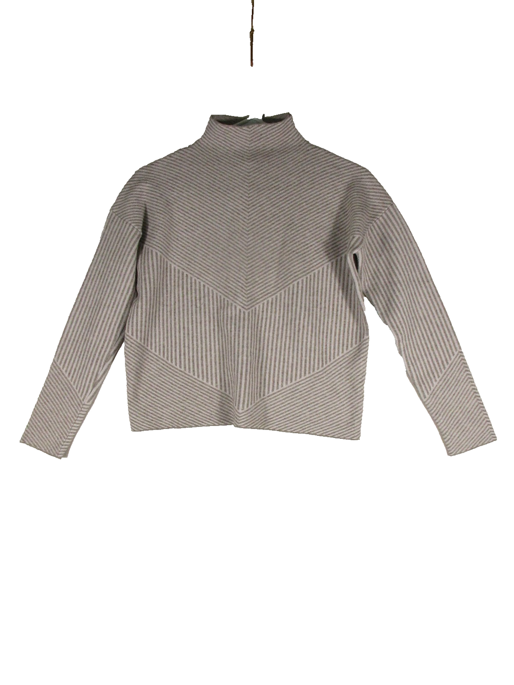 Cynthia Rowley Womens Pullover Knit Sweater Mock Neck Long Sleeve Size S Gray