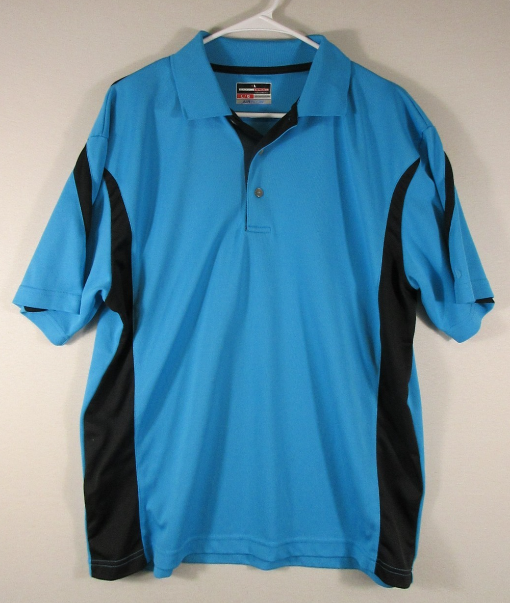 Grand Slam Mens Airflow Golf Polo Shirt Short Sleeve Collared Size L Blue