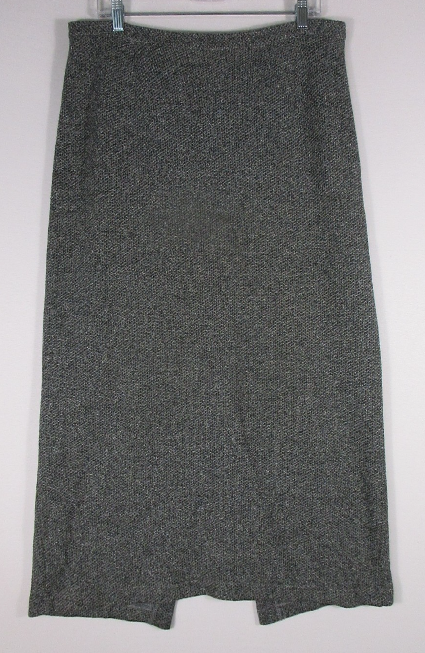 Liz Claiborne Womens Business Work Tweed Pencil Skirt Back Slit Size PL Gray