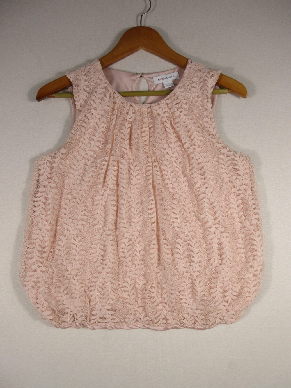 Liz Claiborne Womens Floral Lace Scoop Neck Sleeveless Tank Top Lightweight Sz M