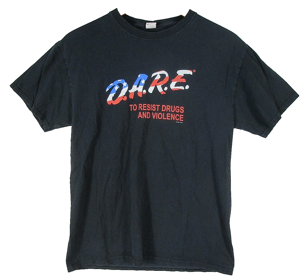 Fruit of the Loom Mens D.A.R.E. To Resist Drugs & Violence T-Shirt Size M Black