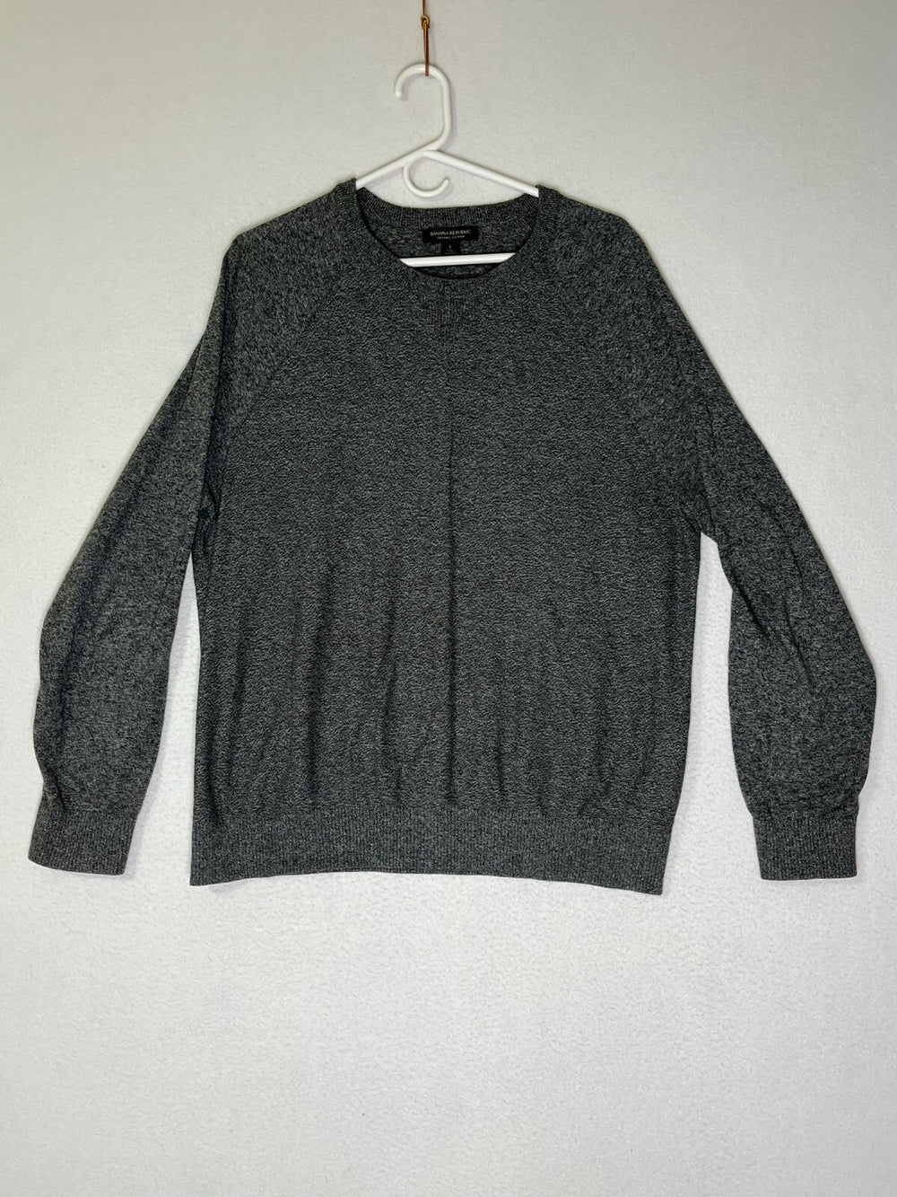 Banana Republic Gray Organic Cotton Pullover Sweater Long Sleeve Men's Size L