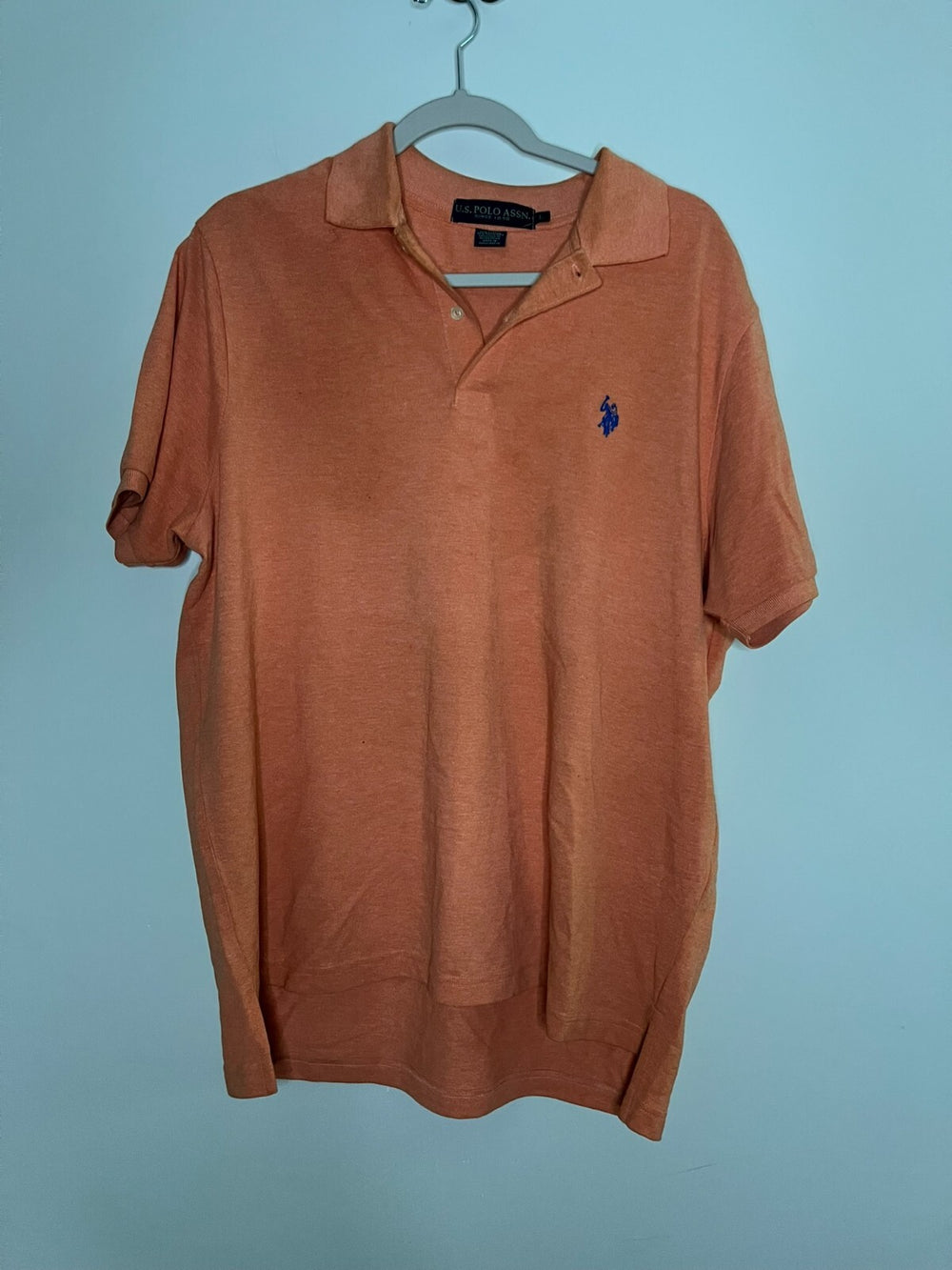 Vintage US Polo Assn. Orange Ultimate Pique Golf Polo Shirt Men's Size Large