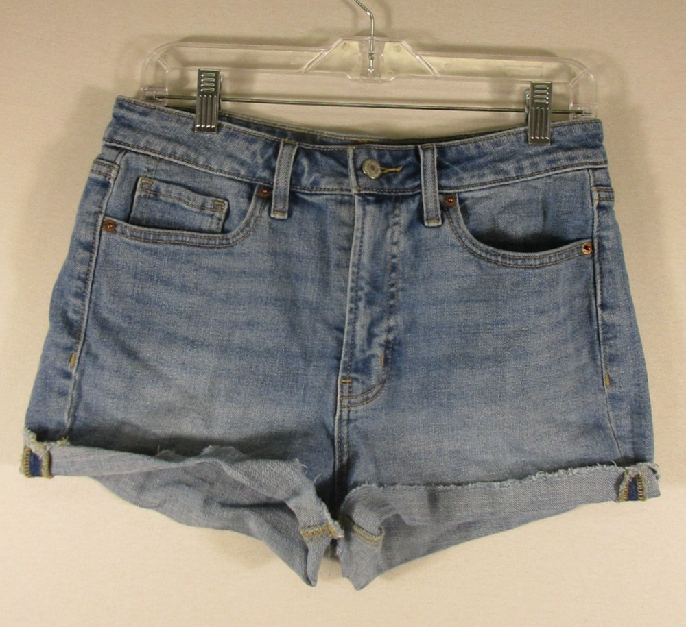 Old Navy Womens High Rise OG Straight Shorts Secret Smooth Pockets Size 8 Blue