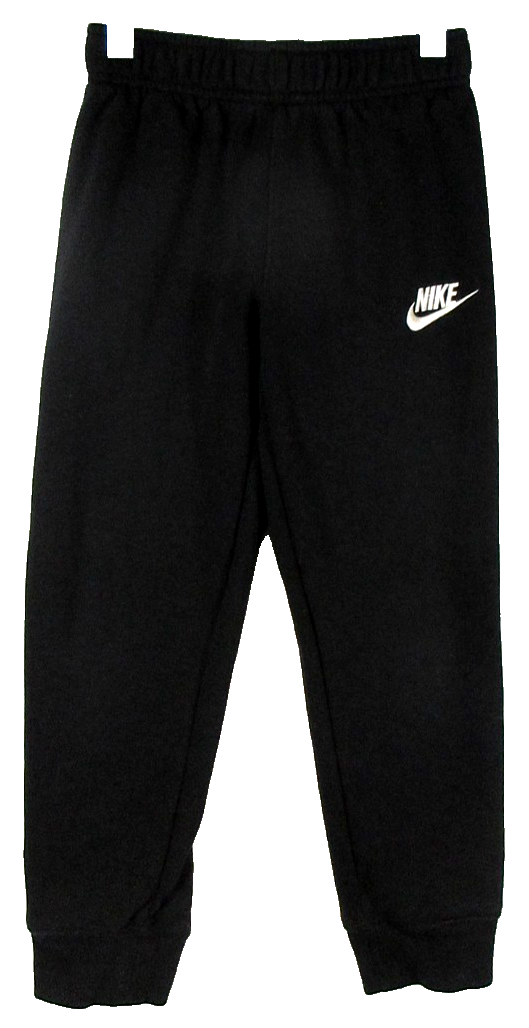 Nike Kids 6-7 Mid Rise Club Fleece Pants Straight Leg Elastic Waist Size L Black