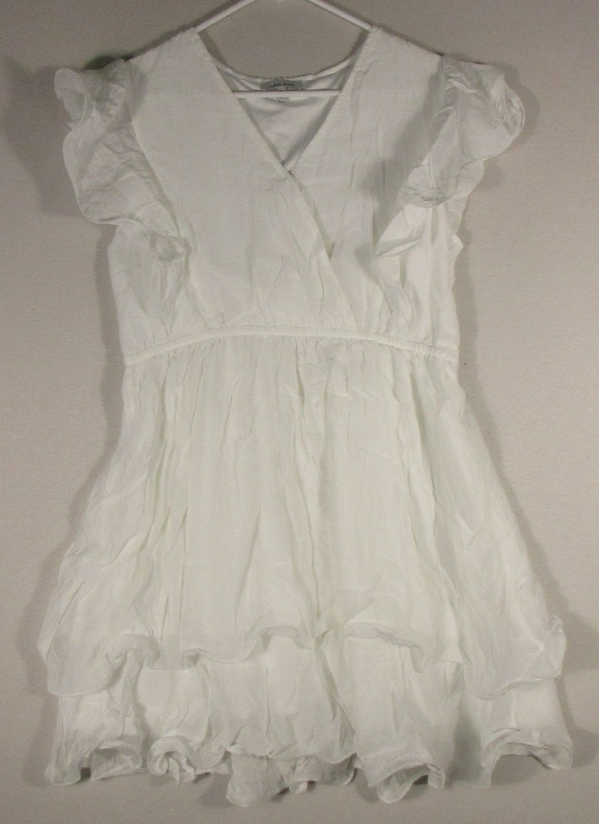 White Birch Womens Layered A-Line Mini Dress Sleeveless V-Neck Size L White