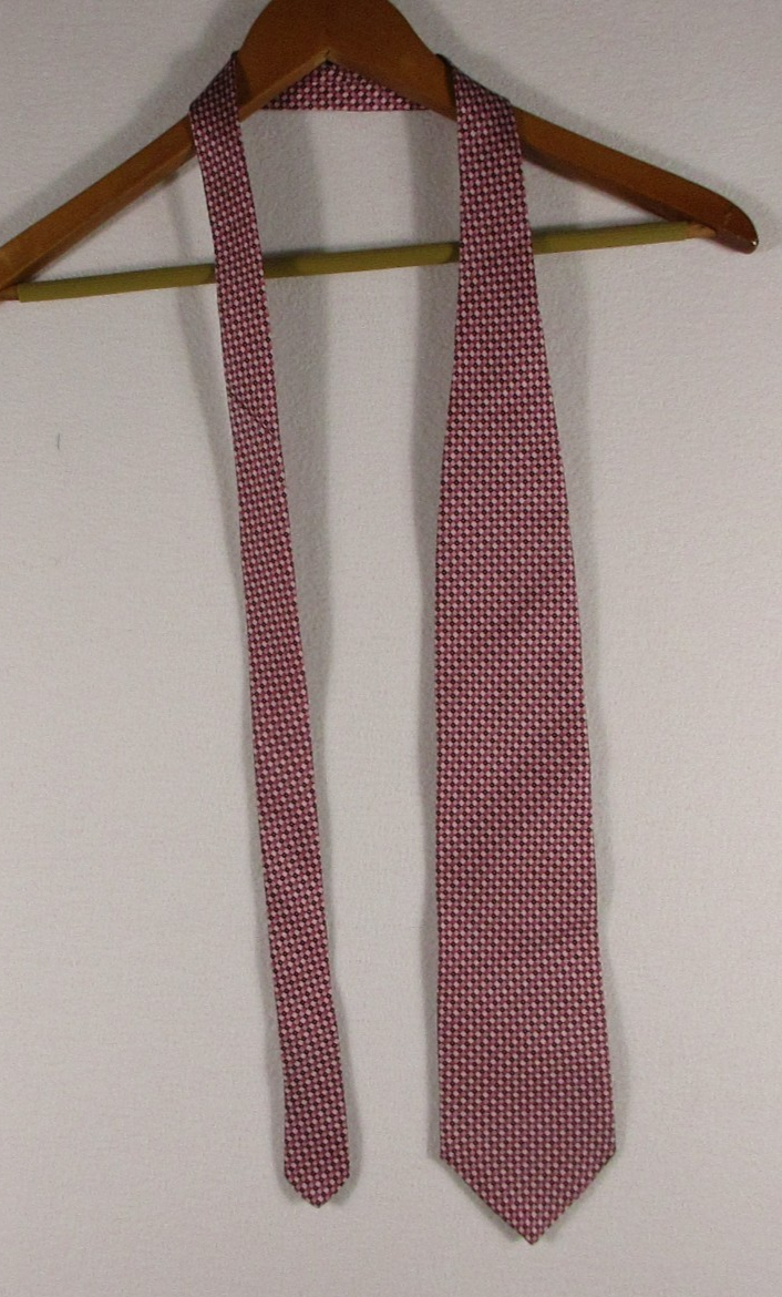 Puritan Mens 100% Silk Neck Tie Geometric Pink Made in USA