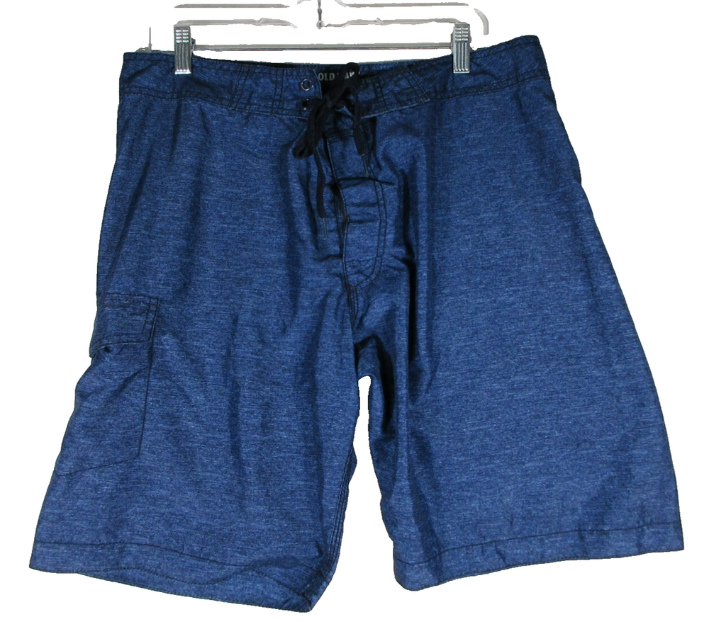 Old Navy Mens Swim Trunks Board Shorts Cargo Pockets Drawstring Size L Blue