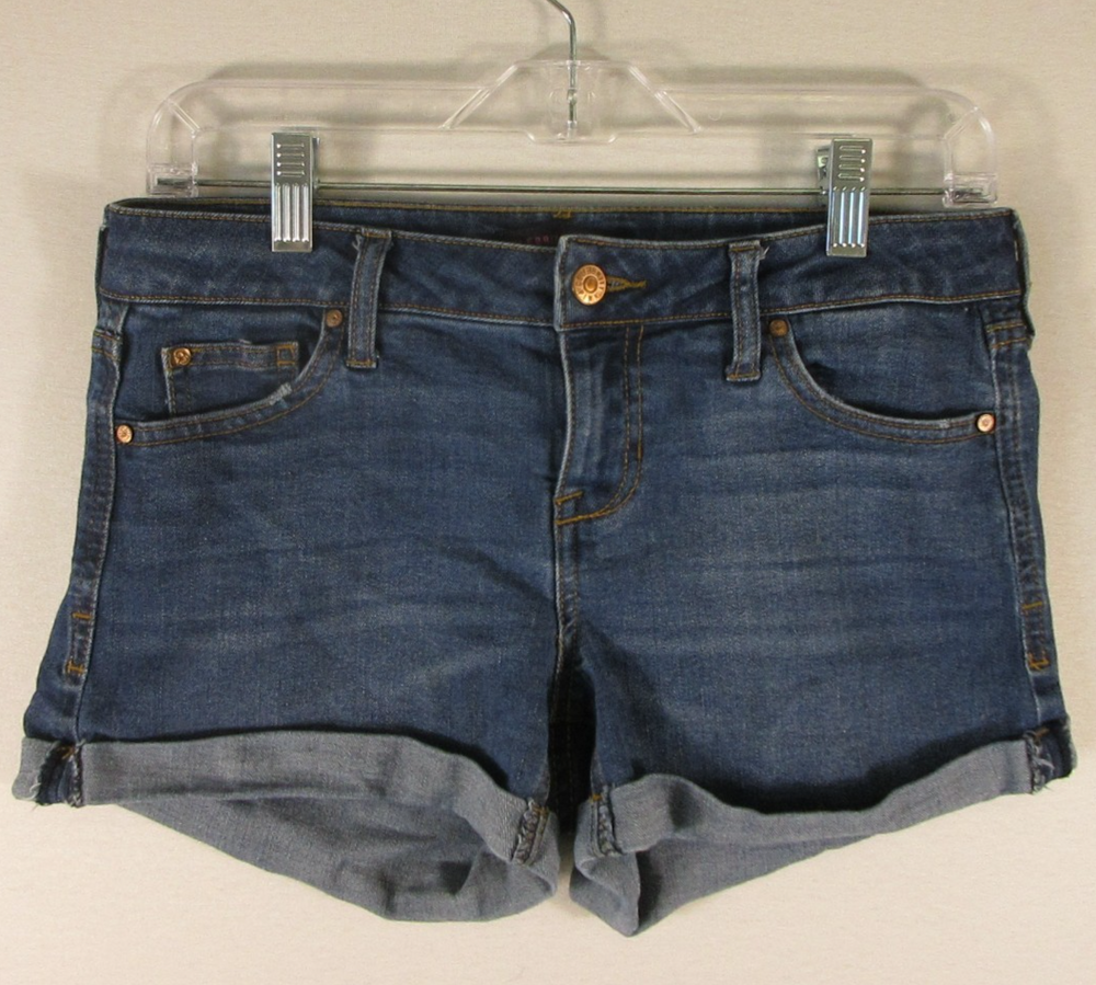 Celebrity Pink Womens High Waist Stretch Denim Shorts Button Fly Size 3/26 Blue