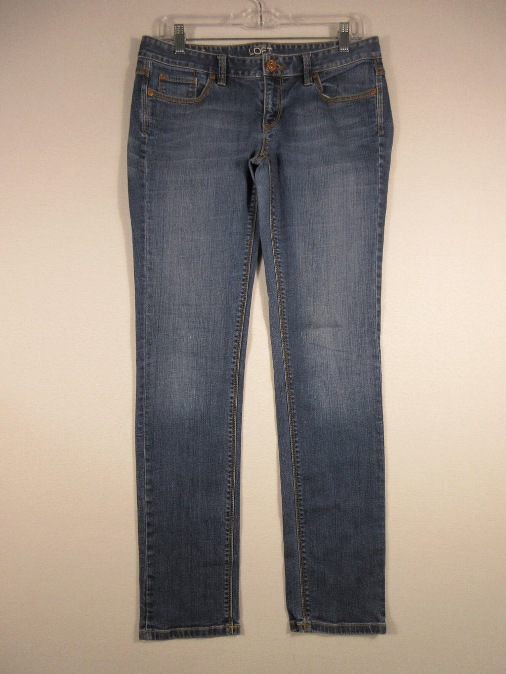 Ann Taylor LOFT Womens Modern Slim Mid Rise Skinny Leg Single Button Size 6 Blue