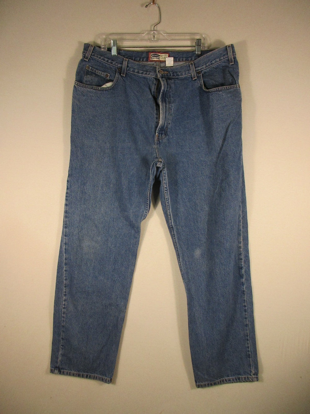 Old Navy Mens 100% Cotton Straight Jeans Mid Rise Pockets Size W42 L32 Blue