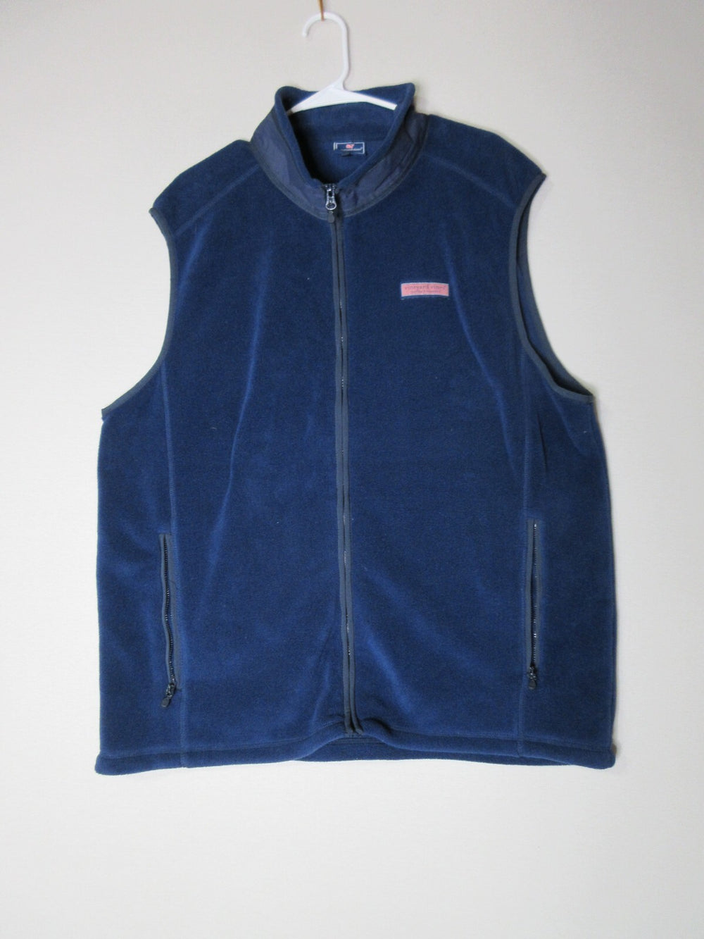 Vineyard Vines Mens Full Zip High Neck Fleece Vest Sleeveless Size XL Blue