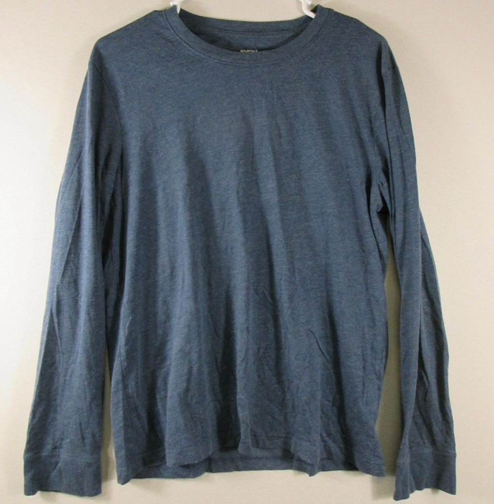 Sonoma Goods For Life Mens Round Neck Cotton T-Shirt Long Sleeve Size S Blue