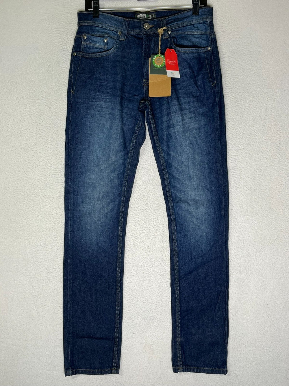 Free Planet Blue Skinny Jeans Sustainable Denim Stone Wash Stretch Mens SZ 30X32