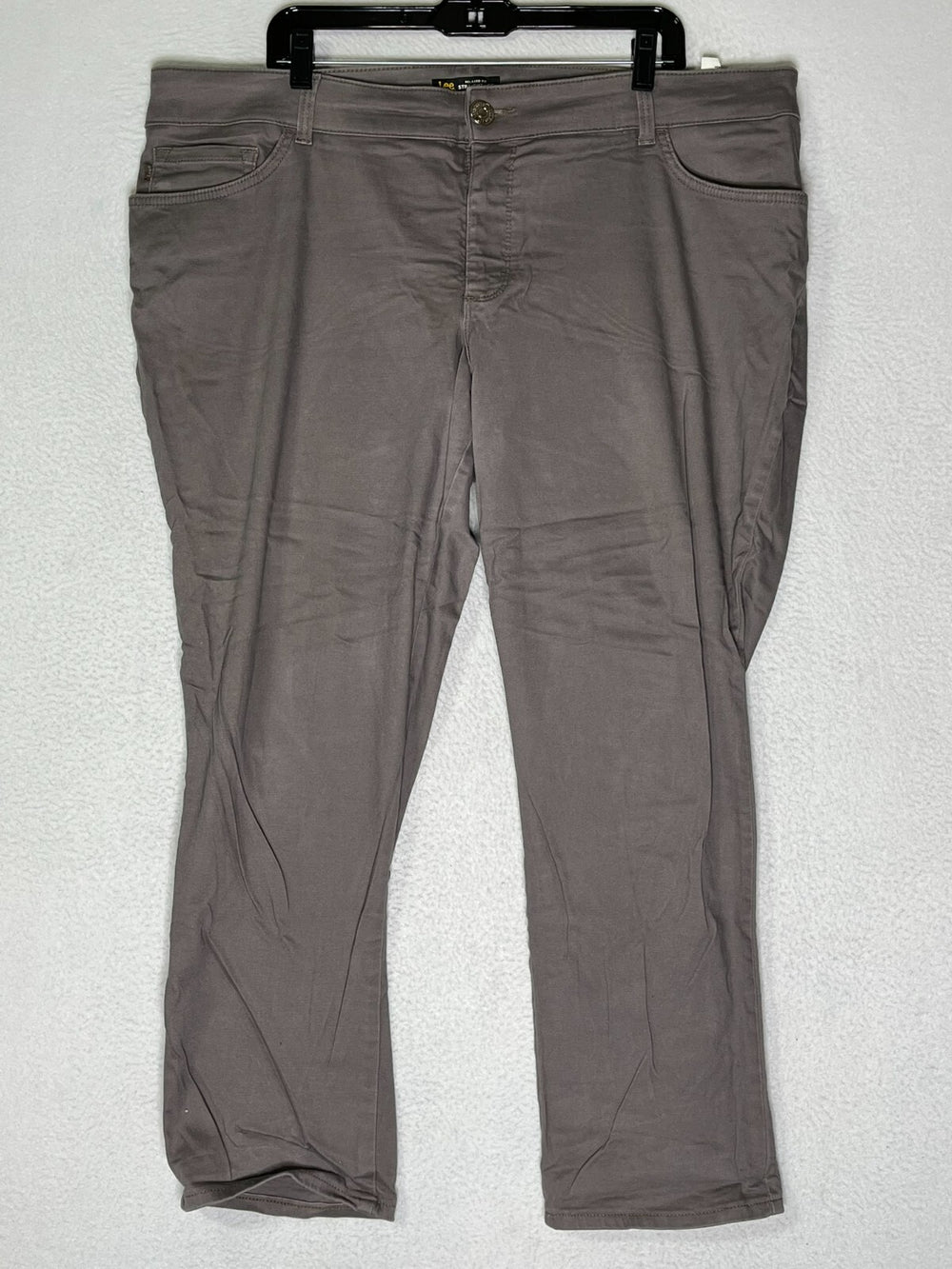 Lee Gray Straight Leg Jeans Relaxed Fit High Rise Instantly Slims Womens SZ 20W