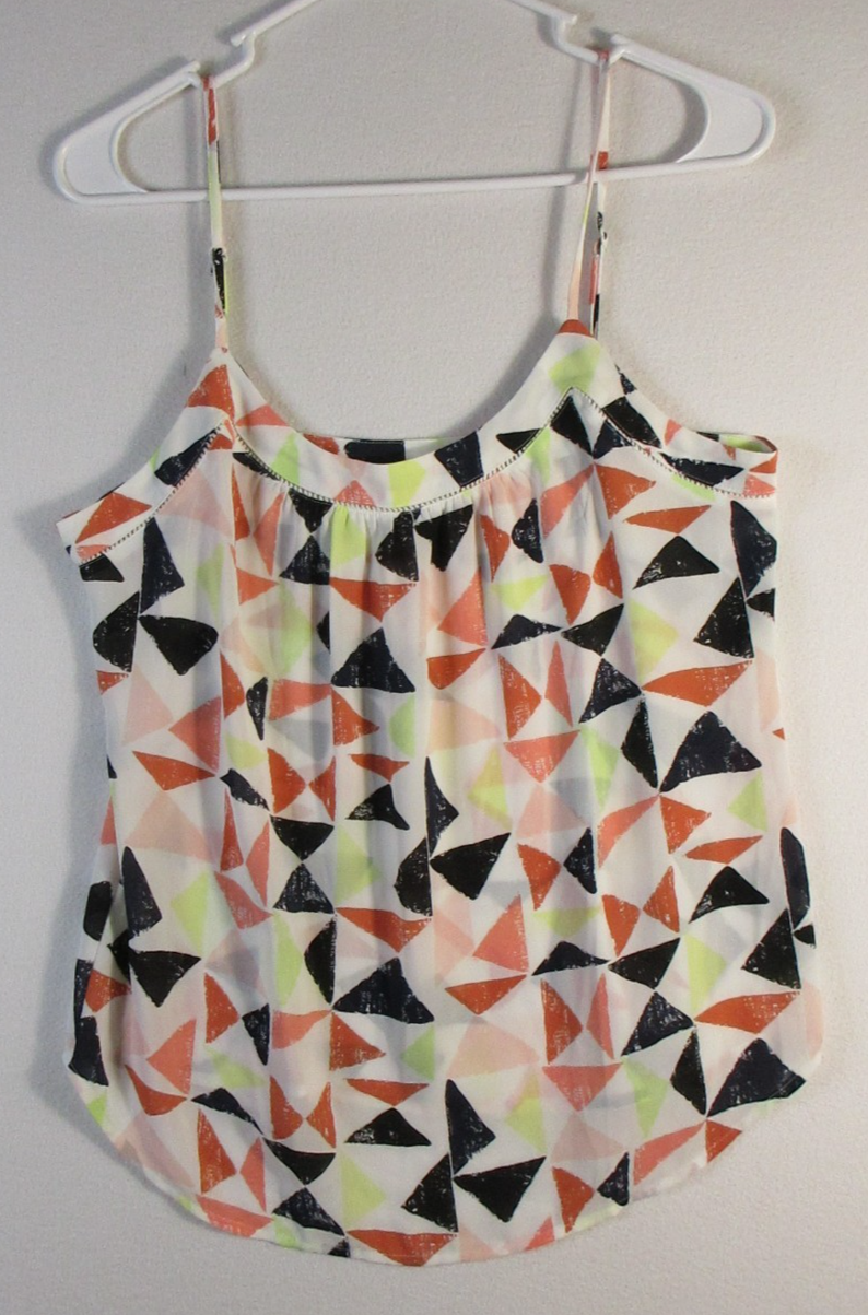 Ann Taylor Loft Womens Geometric Cami Top Scoop Neck Size S Multicolor