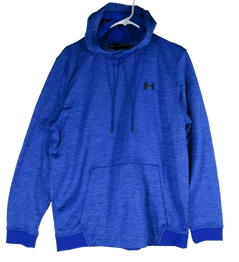 Under Armour Cold Gear Mens Loose Fit Pullover Hoodie Long Sleeve Size L Blue