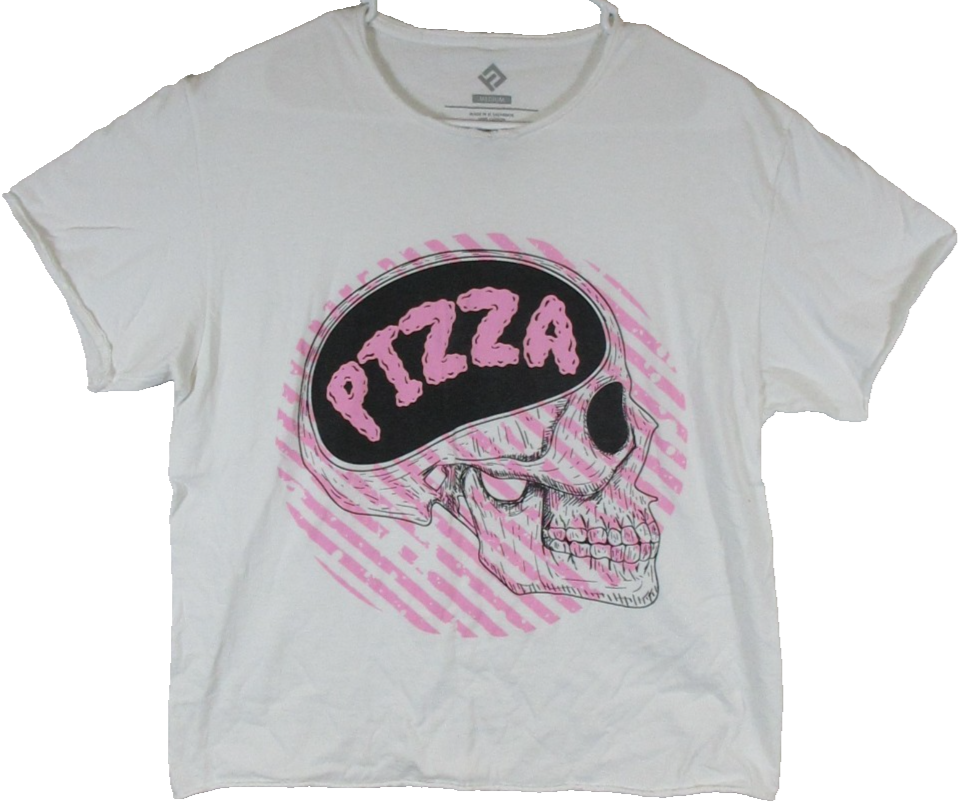 Unbranded Mens Crew Neck Skull Graphic T-Shirt Short Sleeve Size M White