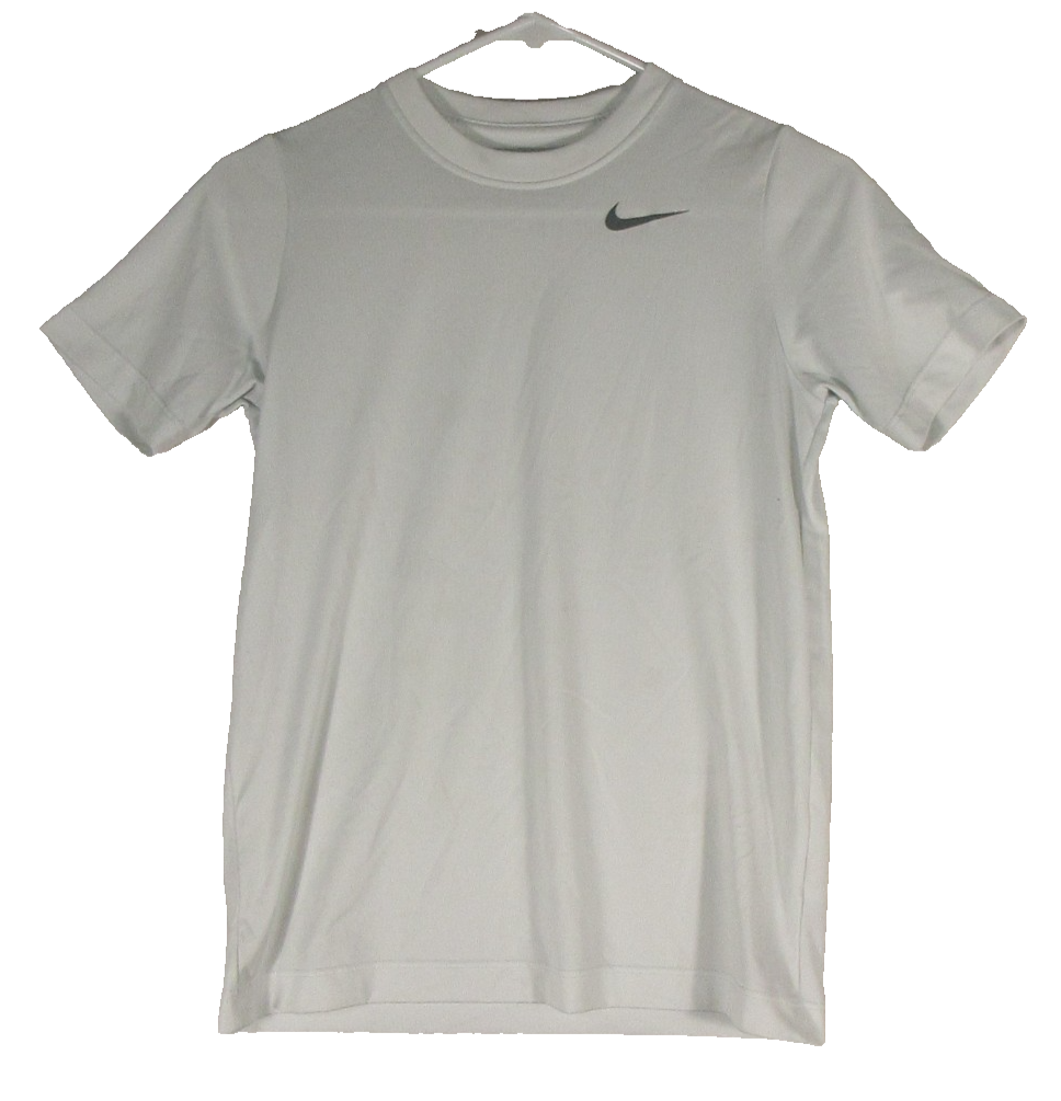 Nike Boys Athletic Crew Neck Tee Shirt Logo Short Sleeve Size M White