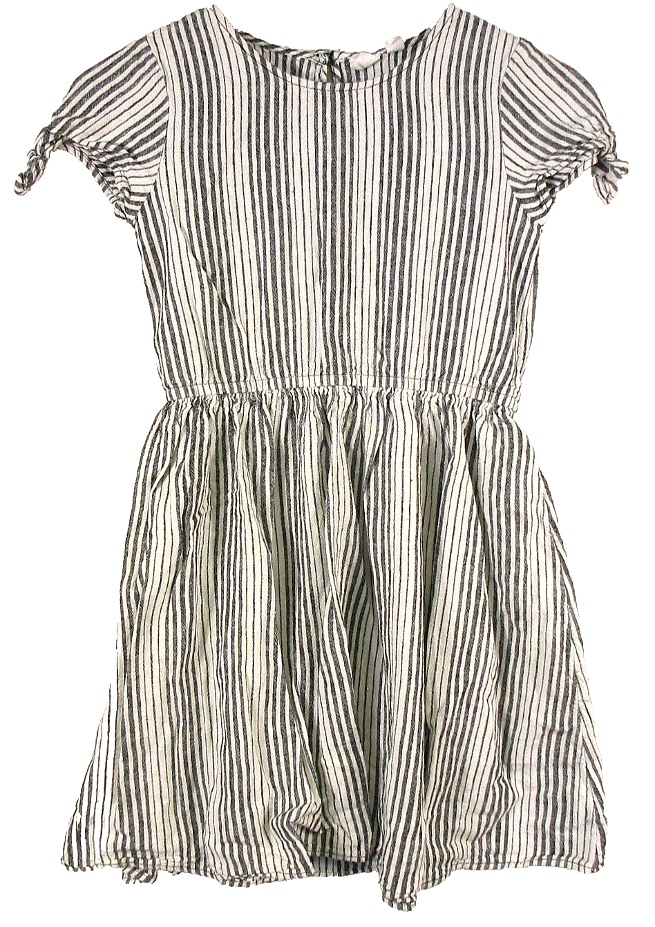 Gap Kids Girls Round Neck Striped Linen Dress Short Sleeve Size XL Black/White