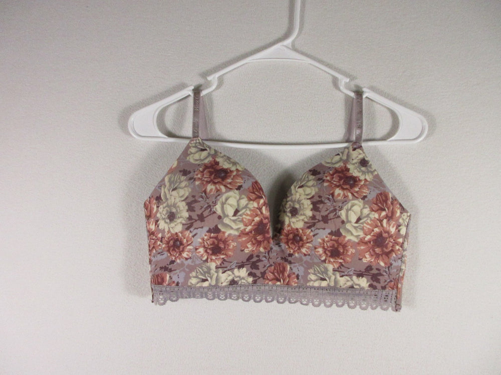 Vince Camuto Womens Underwire Lace Up Bra Floral Adjustable Size 36C Multi