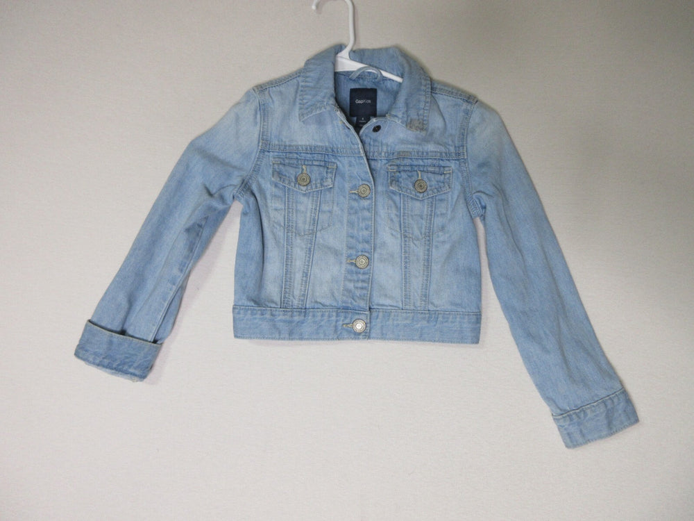 Gap Girls Denim Button-Up Jacket Long Sleeve Cheat Pockets Collared Size S Blue