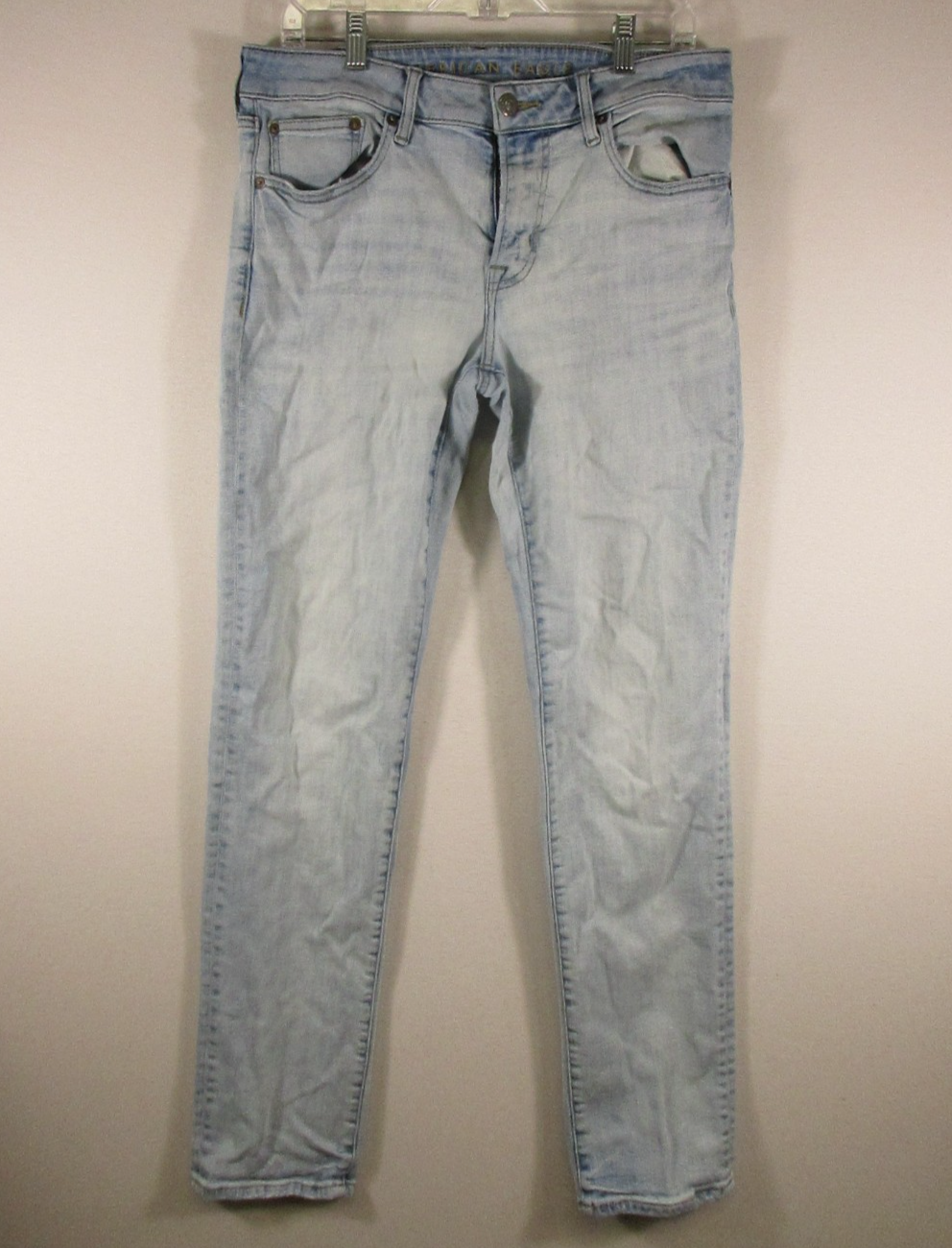 American Eagle Mens High Waist Flex Denim Jeans Skinny Leg Sz 32X34 Light Blue