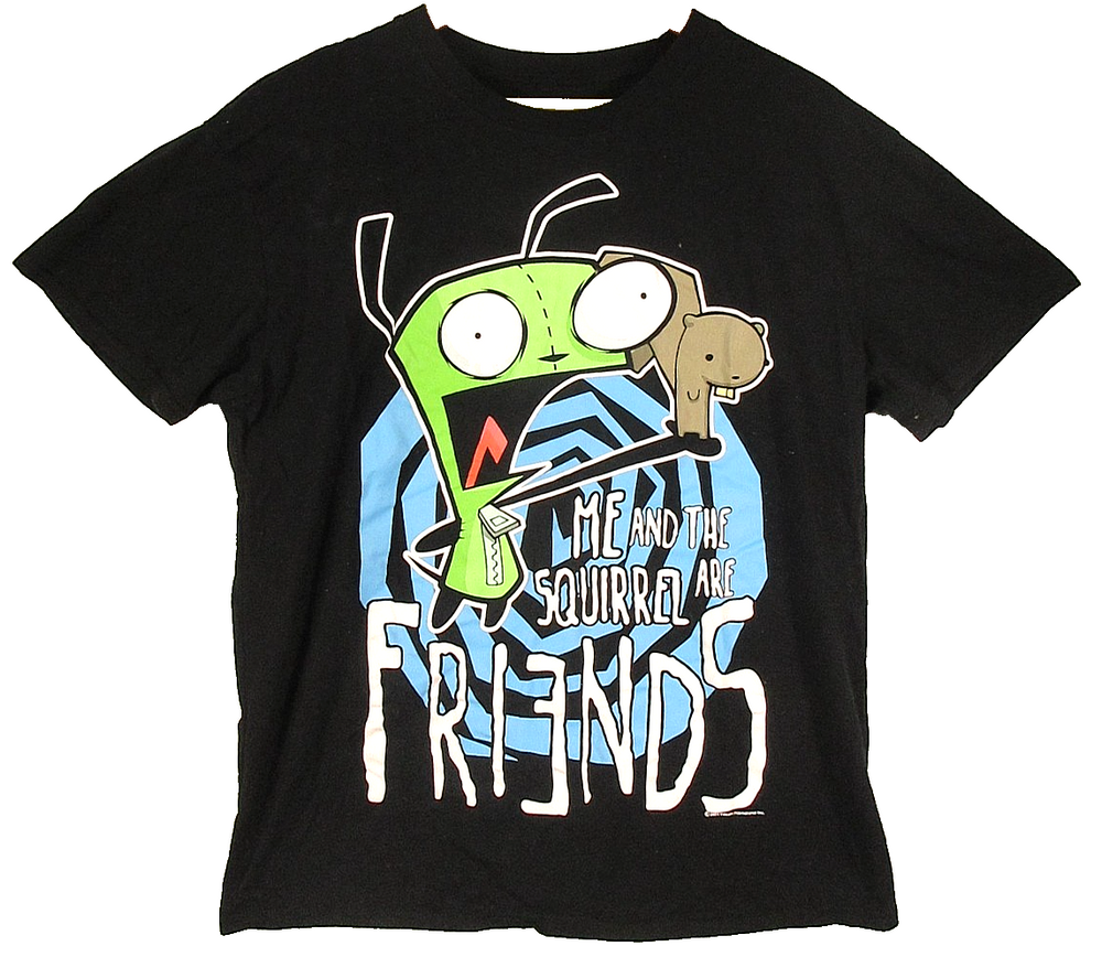 Unbranded Mens Me & the Squirrel Are Friends Graphic T-Shirt Size L Black