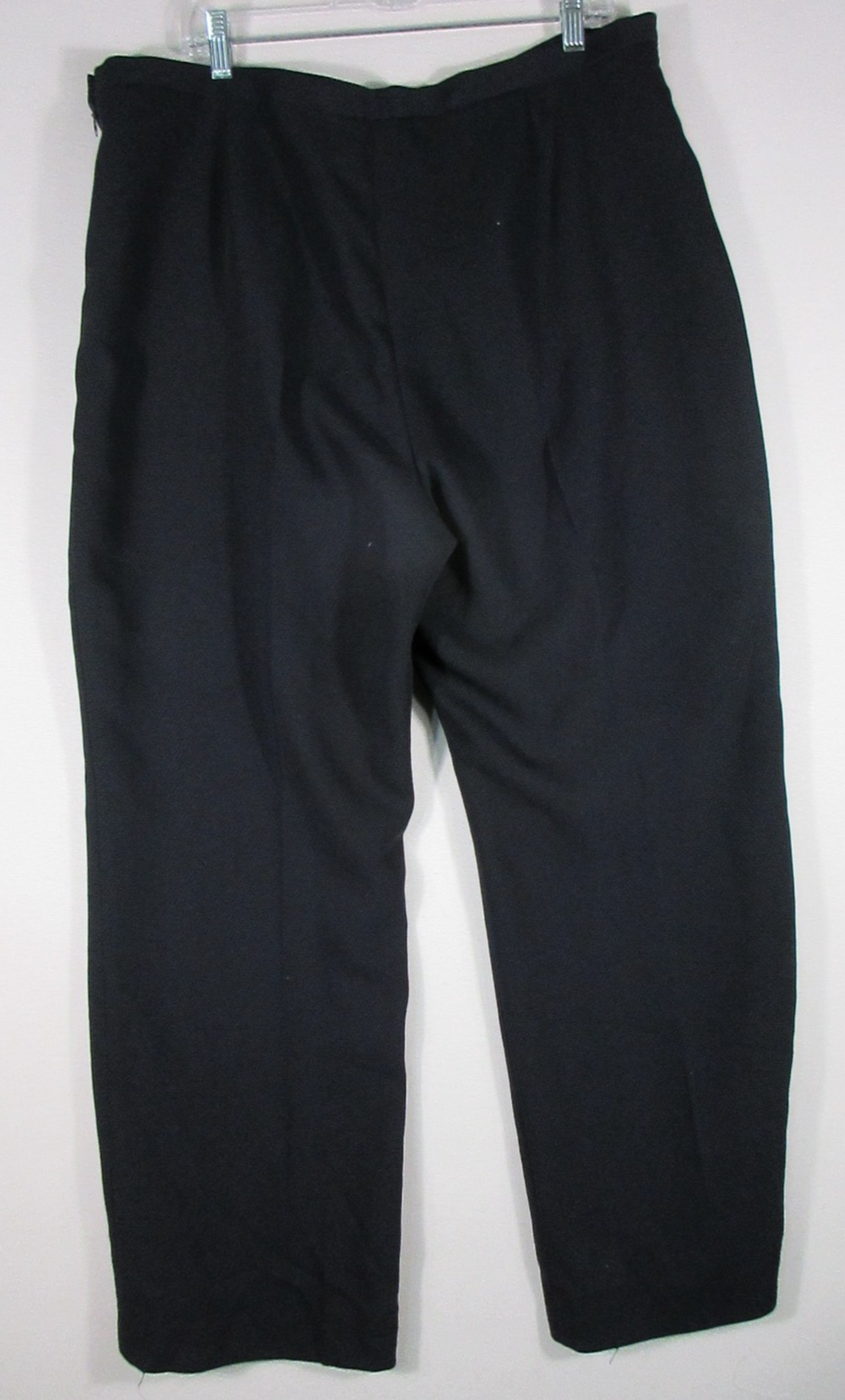 Le Suit Womens Mid Rise Dress Pants Elastic Waist Straight Leg Size 18 Black